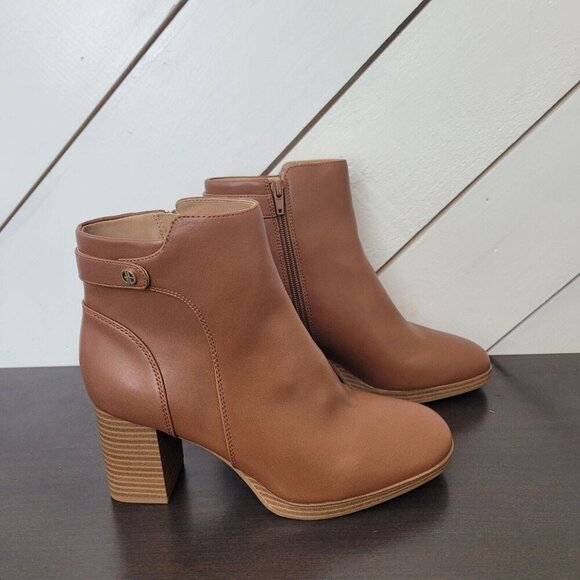 NEW Giani Bernini Trumannp Womens 9M Heel Ankle Booties Cinnamon Brown - Picture 1 of 10